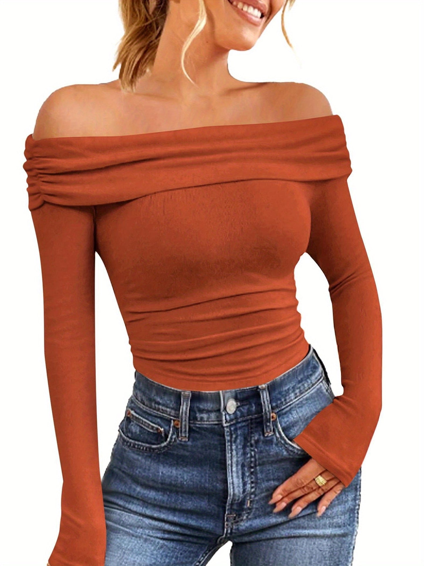 Lianne - Off-Shoulder Lange Mouw Blouse Zephyras