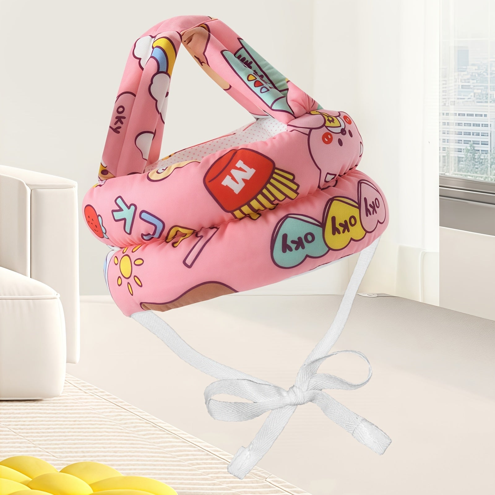 1 stuk valbeschermende hoofdbeschermer met cartoonpatroon voor baby's en peuters, essentieel voor baby's van 6-24 maanden tijdens hun eerste stapjes