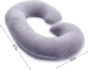 C-Shaped Pregnancy Pillow with Velvet Cover