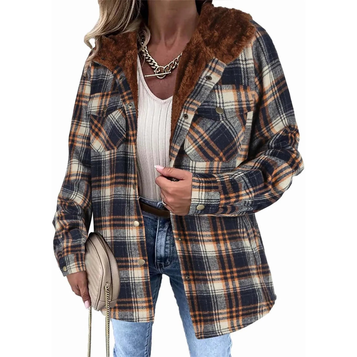 Agathe™ - Geruite Jas met Fleecevoering en Capuchon - odelly.nl