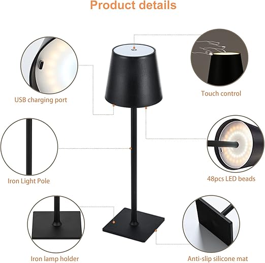 AluGlow Tafellamp | Draagbare Aluminium LED Lamp met Touch Control - odelly.nl