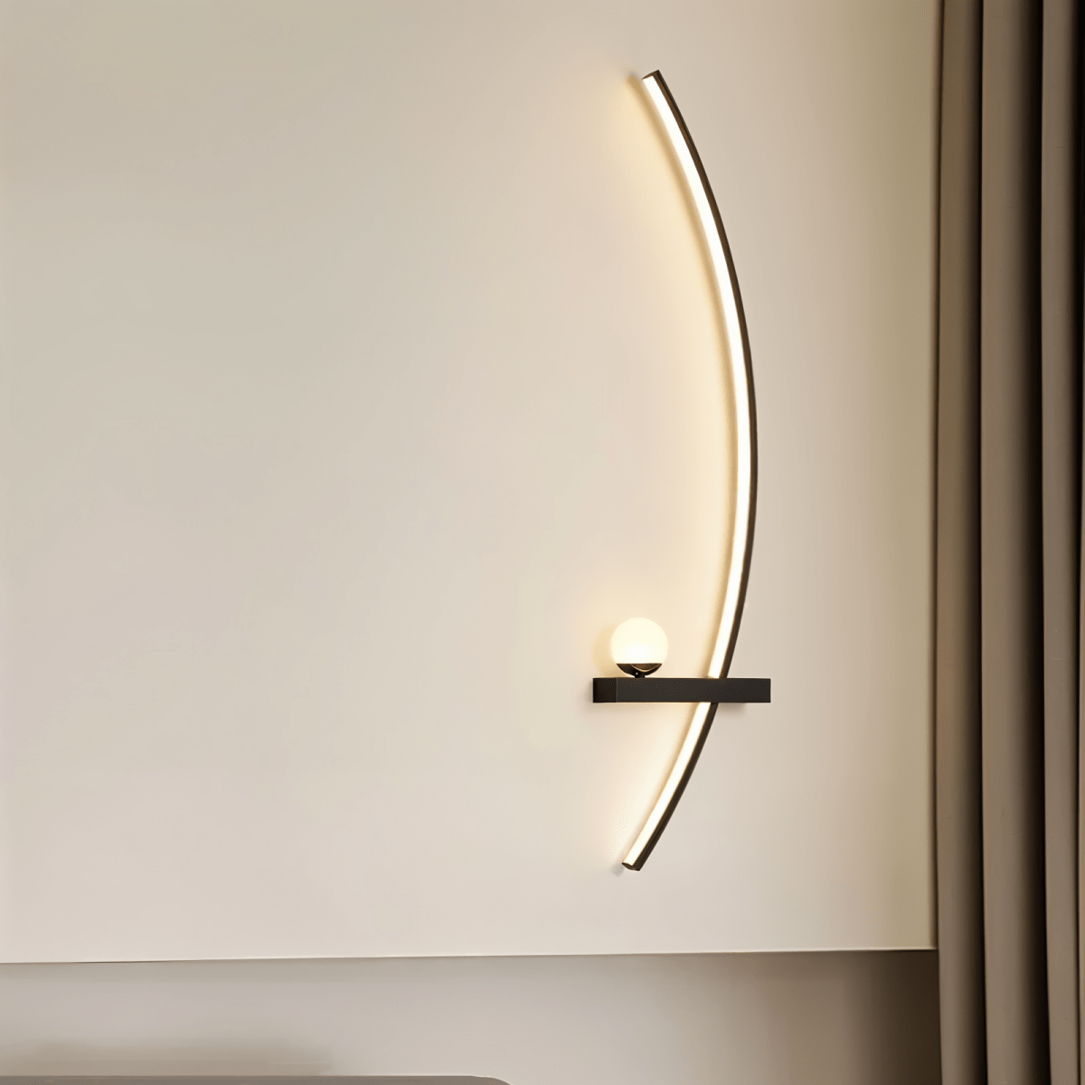 ArcBright Wandlamp | Moderne Gebogen Arc Line LED Wandlamp - odelly.nl