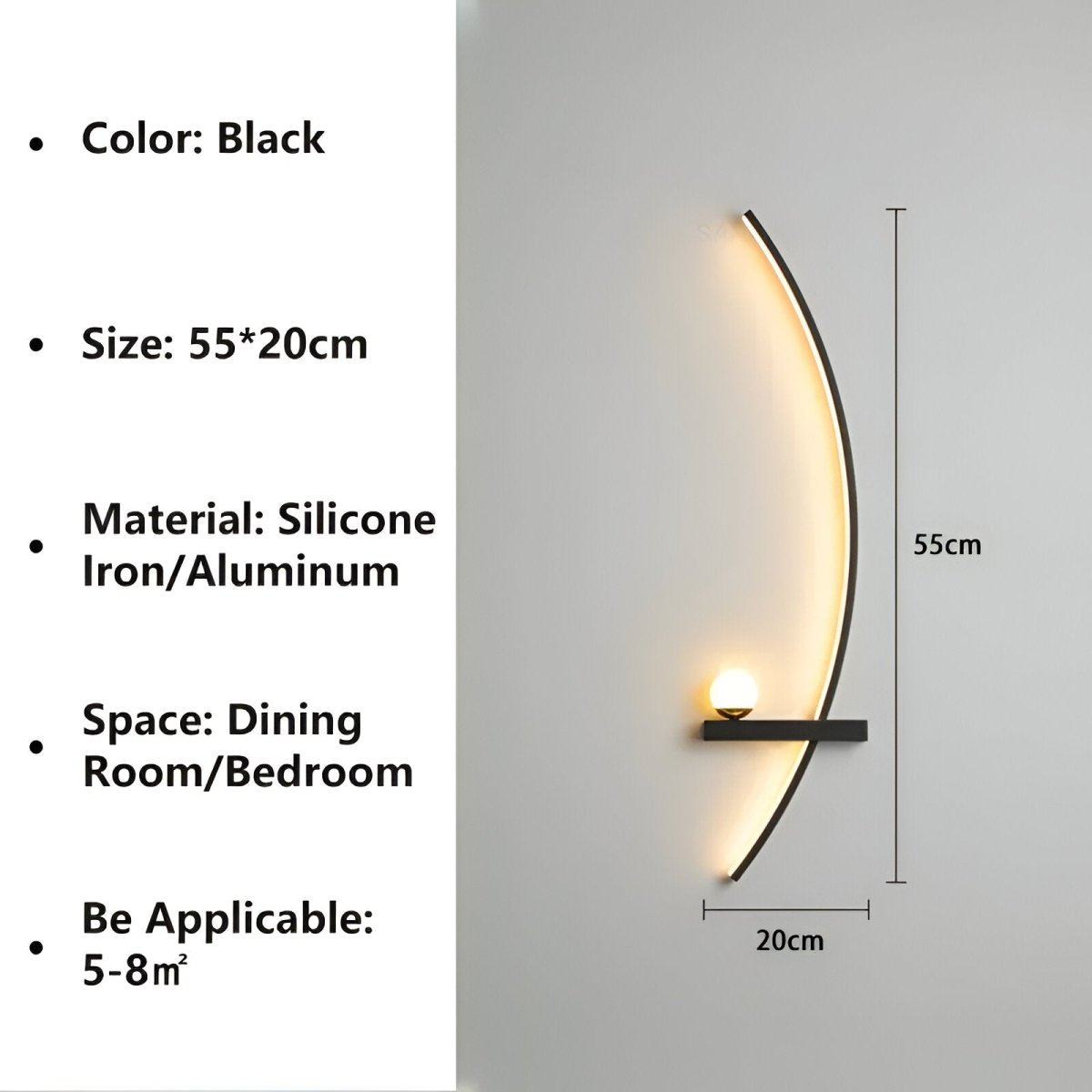 ArcBright Wandlamp | Moderne Gebogen Arc Line LED Wandlamp - odelly.nl