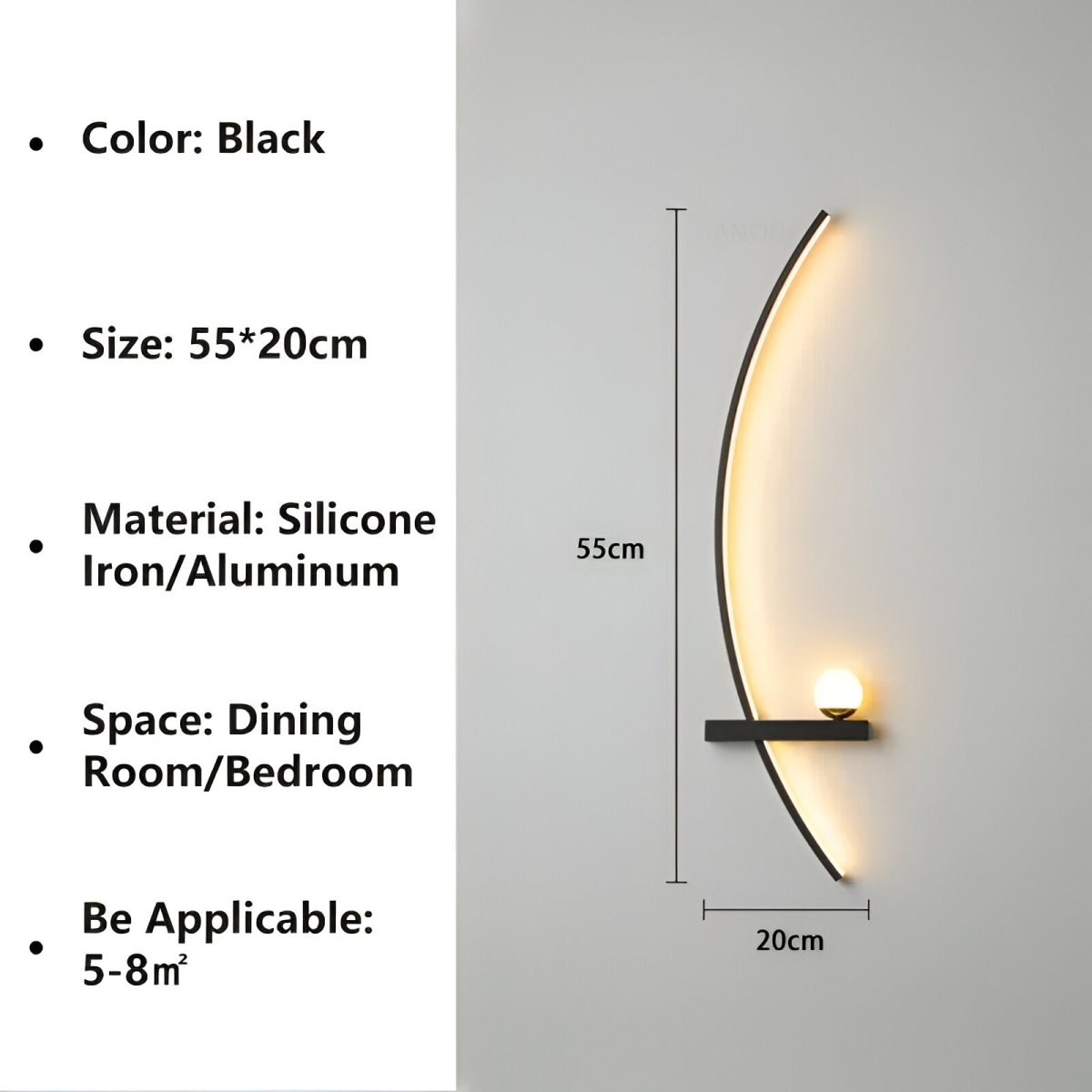 ArcBright Wandlamp | Moderne Gebogen Arc Line LED Wandlamp - odelly.nl