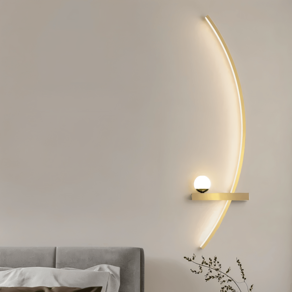 ArcBright Wandlamp | Moderne Gebogen Arc Line LED Wandlamp - odelly.nl