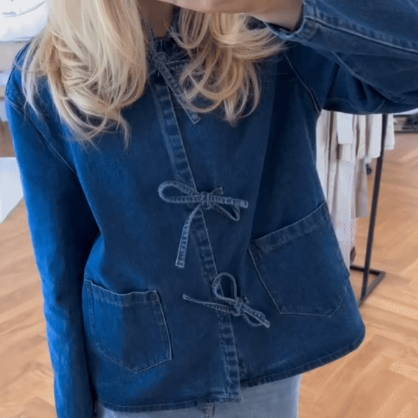 Denim Top Met Strikjes | Casual Cute Shanova