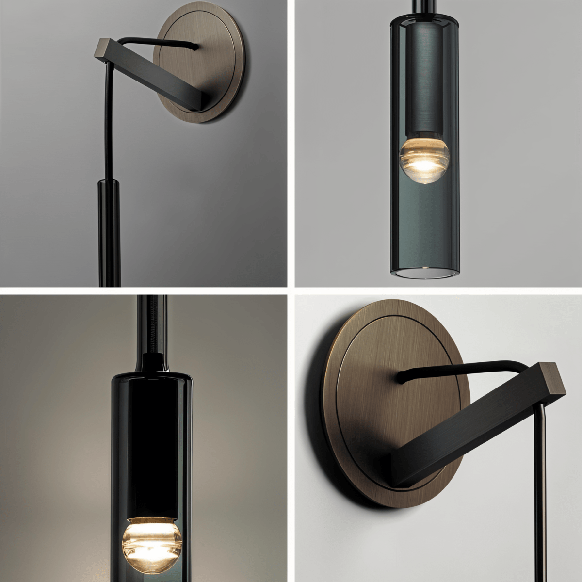 CrystalGrey Wandlamp | Minimalistische Rookglas Tube Moderne Wandlamp - odelly.nl
