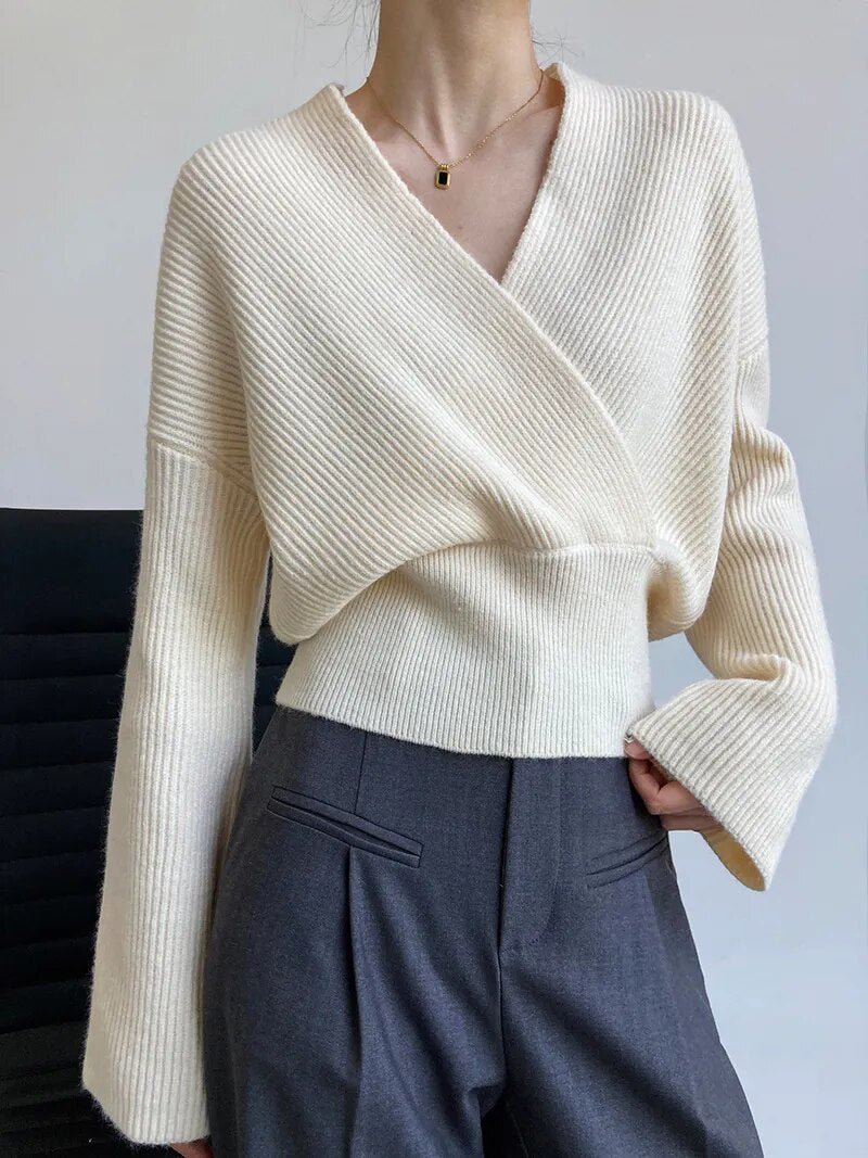 Elegante Crossover V - hals Wikkeltrui voor Modebewuste - odelly.nl