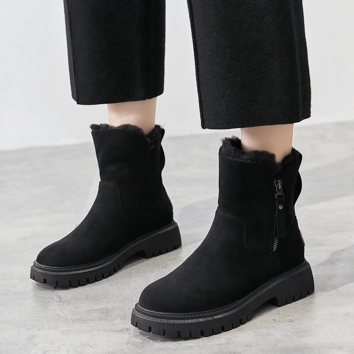 Eva Enkellaarsjes | Orthopedische fleece dames enkellaarsjes voor optimaal comfort - odelly.nl