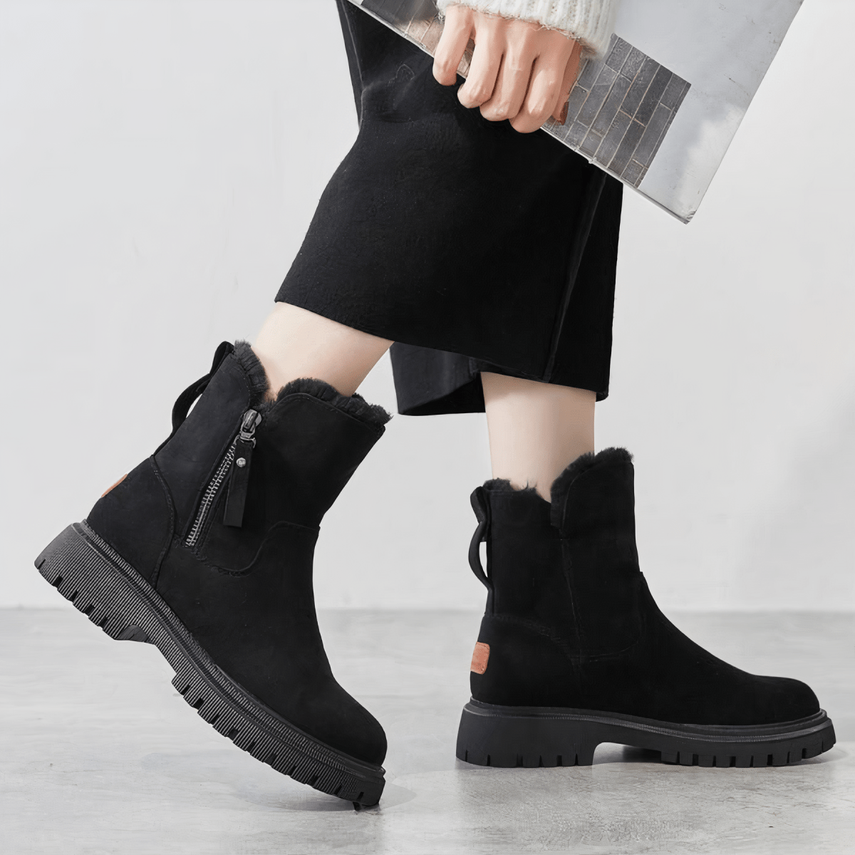 Eva Enkellaarsjes | Orthopedische fleece dames enkellaarsjes voor optimaal comfort - odelly.nl