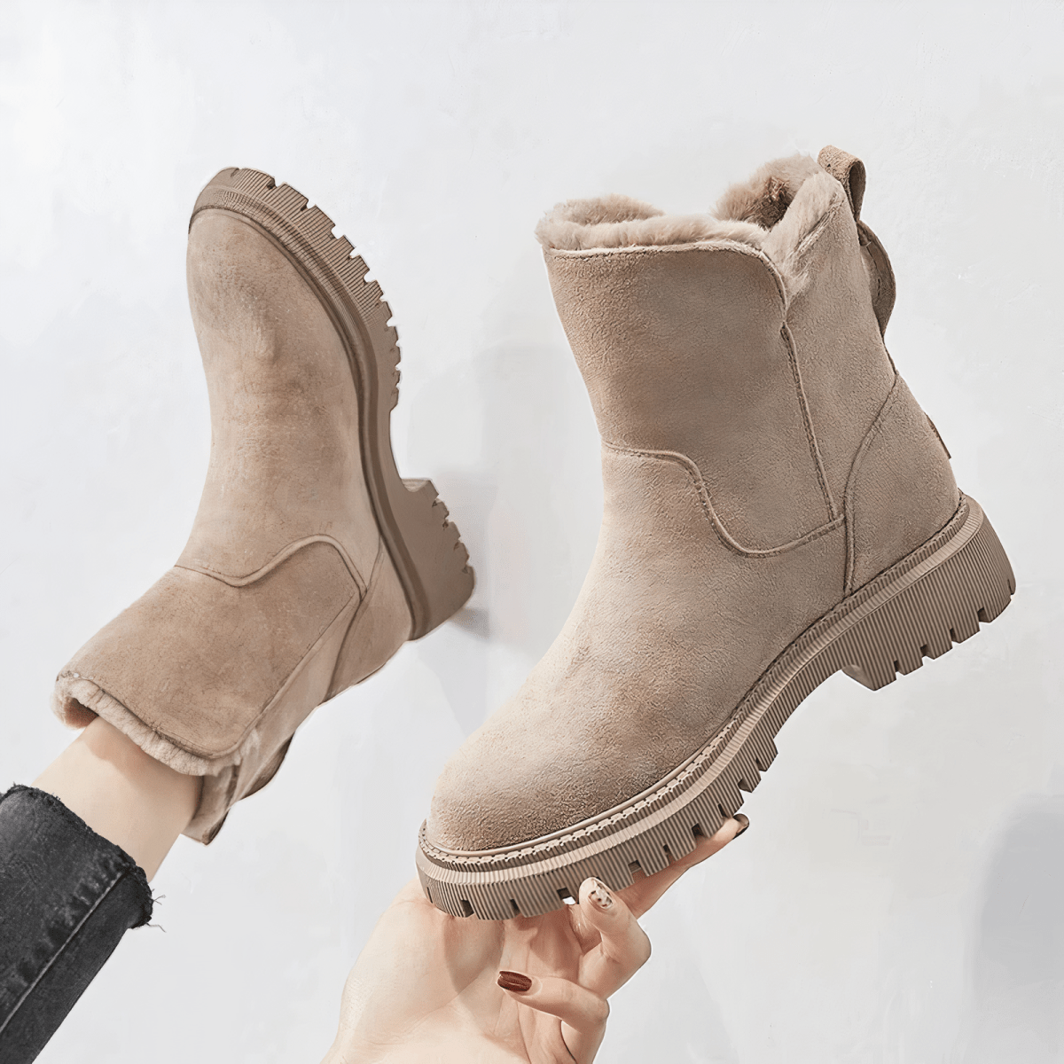Eva Enkellaarsjes | Orthopedische fleece dames enkellaarsjes voor optimaal comfort - odelly.nl