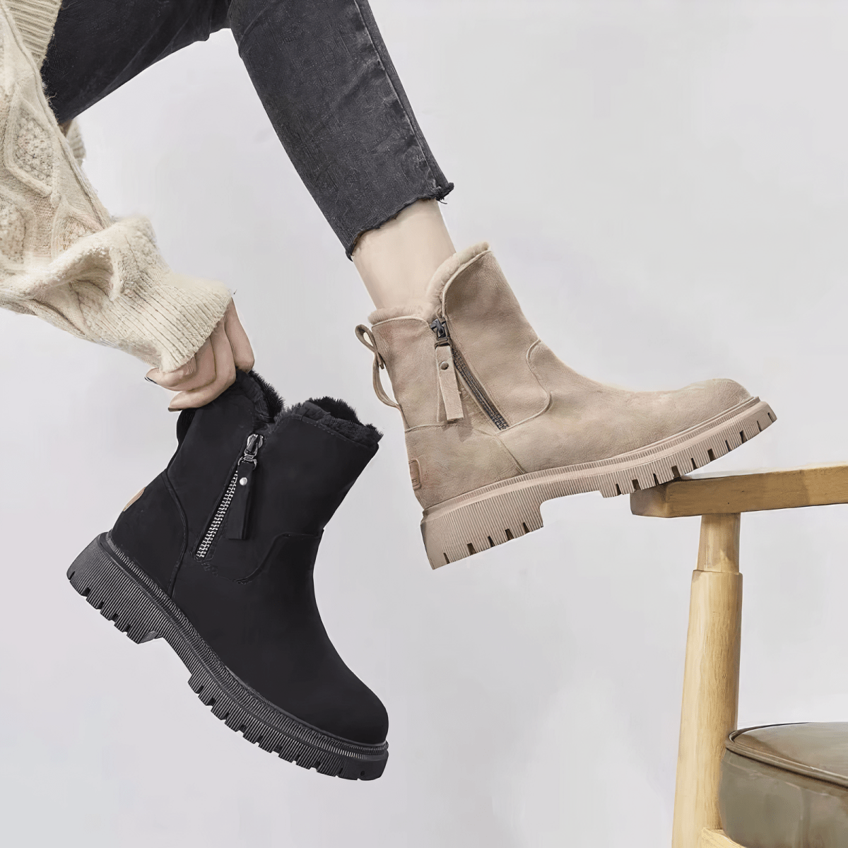 Eva Enkellaarsjes | Orthopedische fleece dames enkellaarsjes voor optimaal comfort - odelly.nl