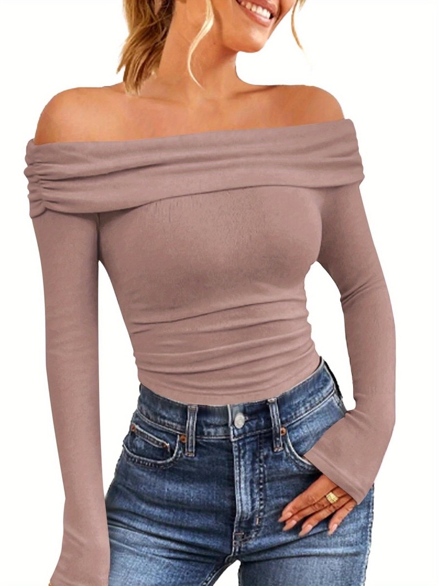 Lianne - Off - Shoulder Lange Mouw Blouse - odelly.nl
