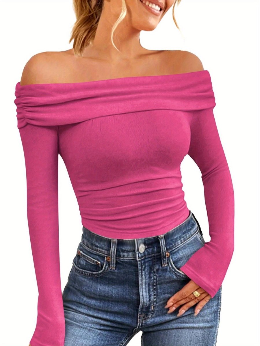 Lianne - Off - Shoulder Lange Mouw Blouse - odelly.nl