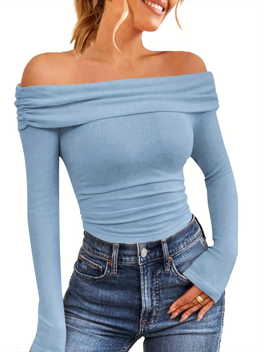 Lianne - Off - Shoulder Lange Mouw Blouse - odelly.nl