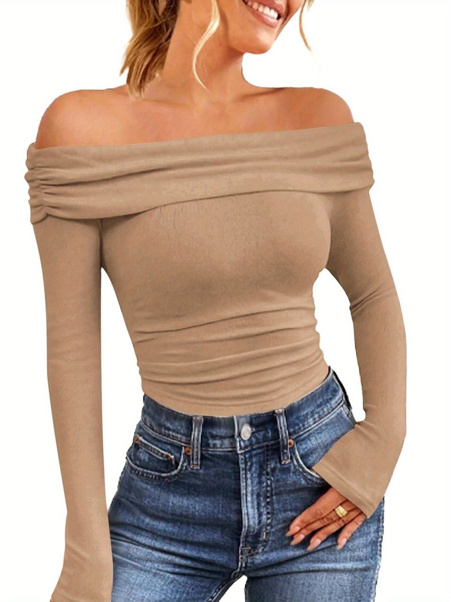 Lianne - Off - Shoulder Lange Mouw Blouse - odelly.nl