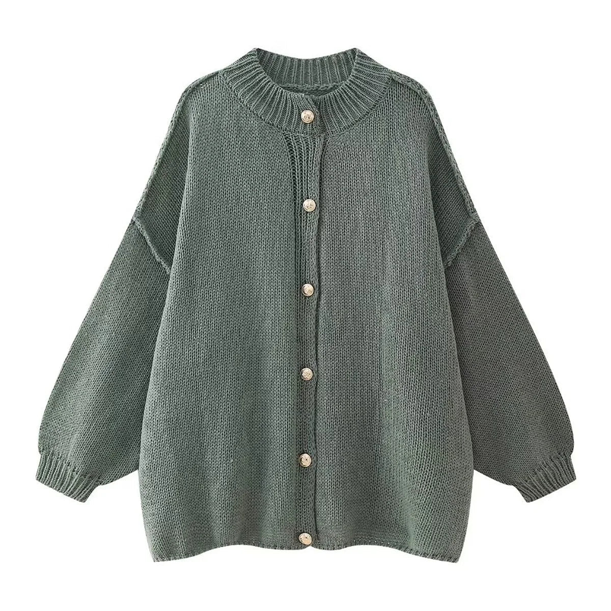 Lili™ - Oversized Trui met Metalen Knopen - odelly.nl