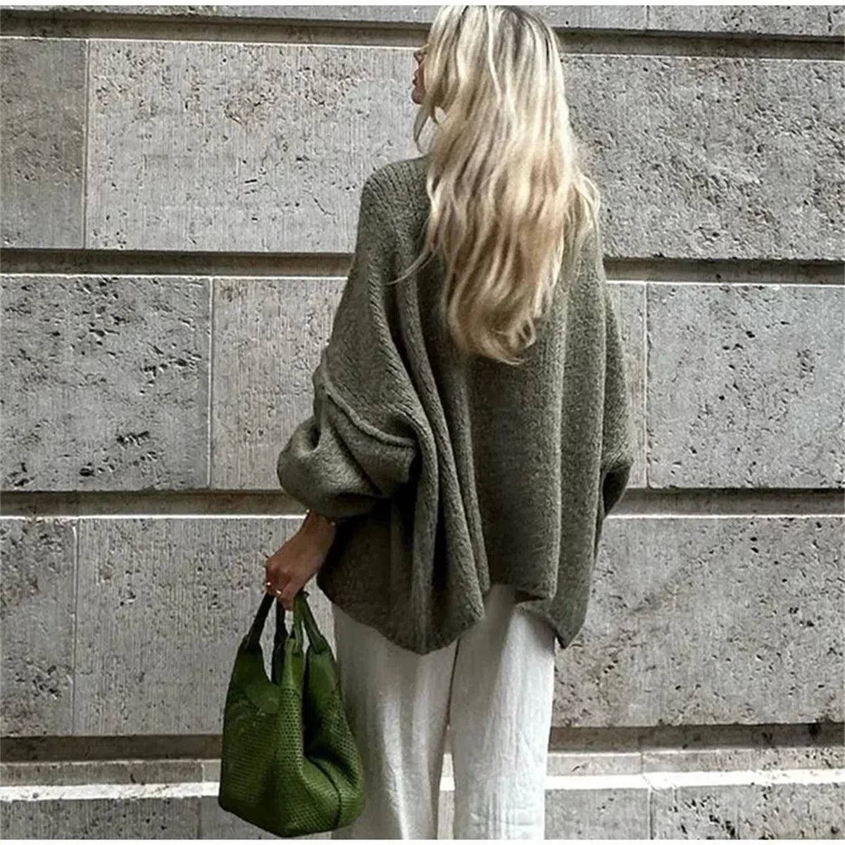 Lili™ - Oversized Trui met Metalen Knopen - odelly.nl