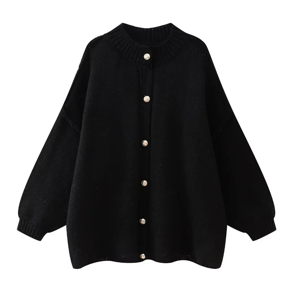 Lili™ - Oversized Trui met Metalen Knopen - odelly.nl