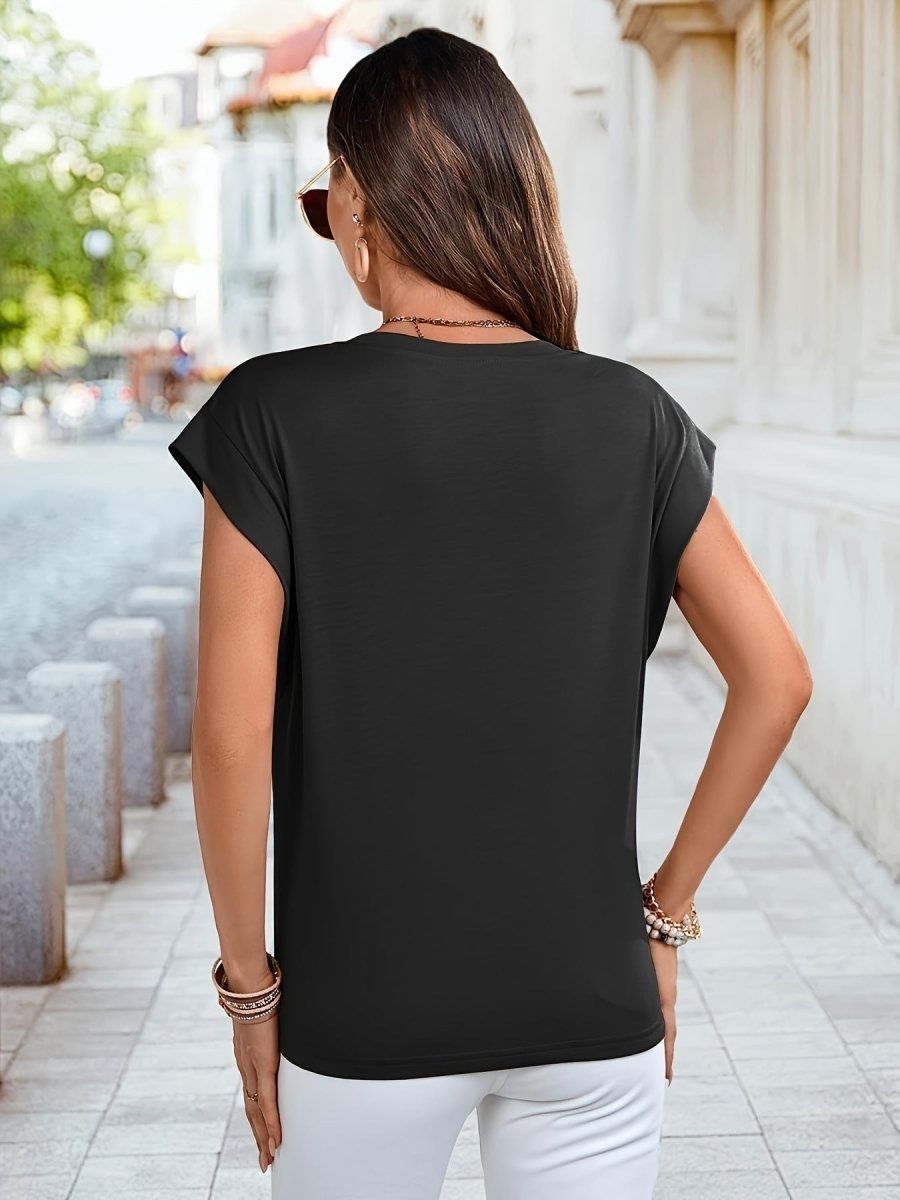 Lisa - Elegante V - hals Top met Kapmouwen voor Dames - odelly.nl
