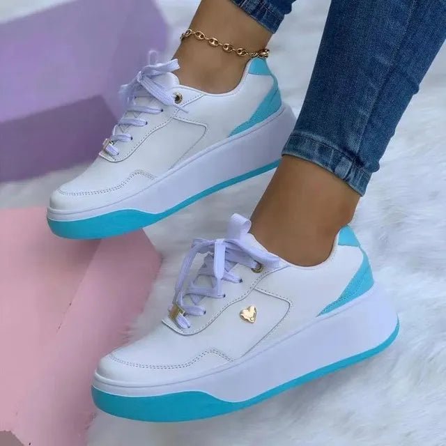 Lisa Sneakers | Casual dames sneakers met gekleurde accenten en platforms - odelly.nl