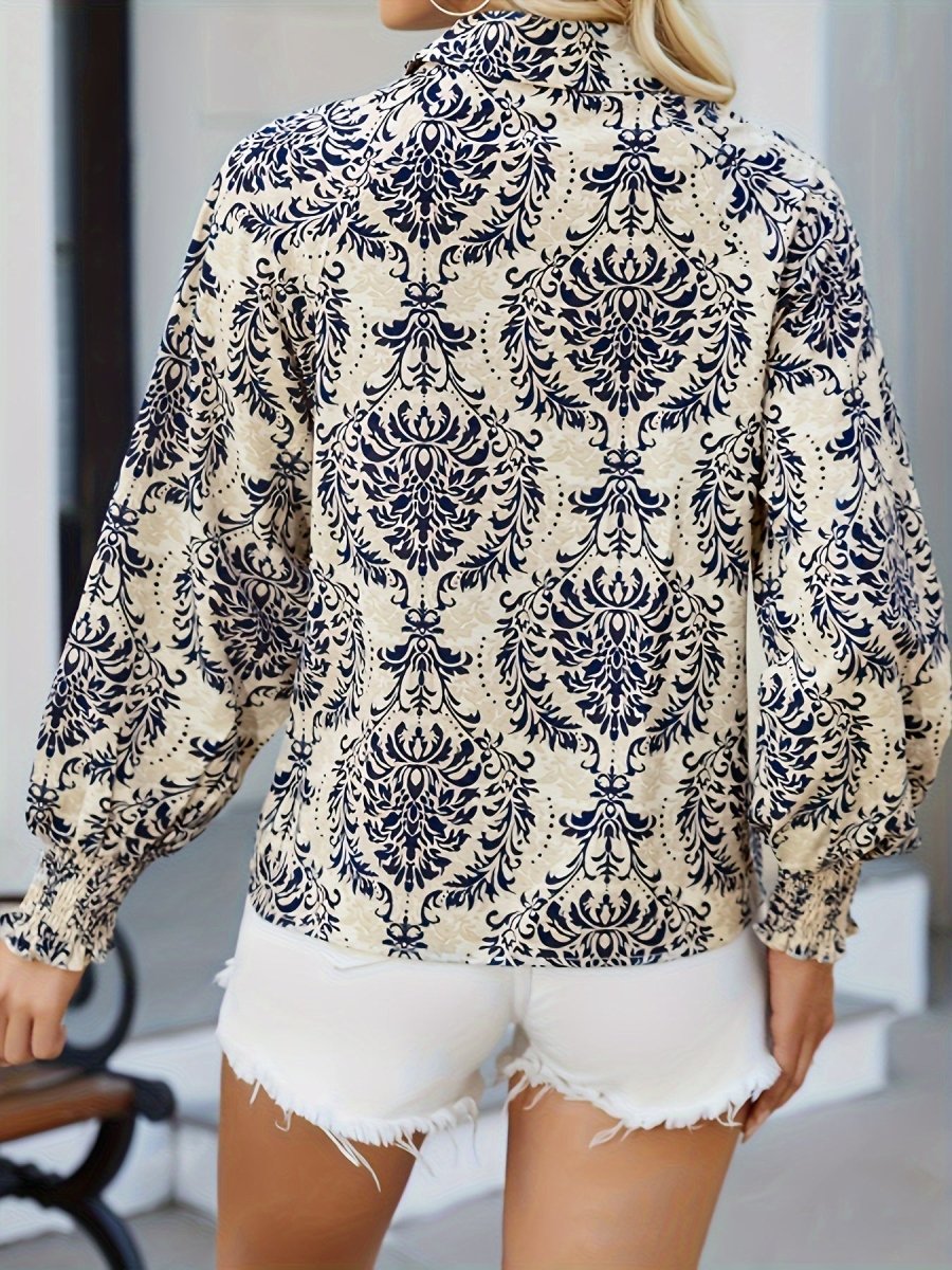Lisanne - Casual Losse Print Blouse met Lange Mouwen voor Dames - odelly.nl