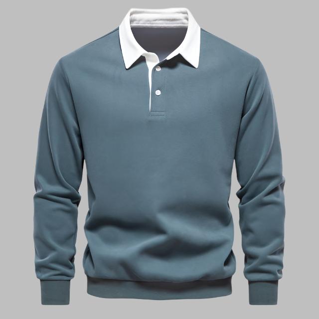 Lucas Polo Sweater | Casual katoenen trui met hoogwaardig polokraag ontwerp voor heren - odelly.nl