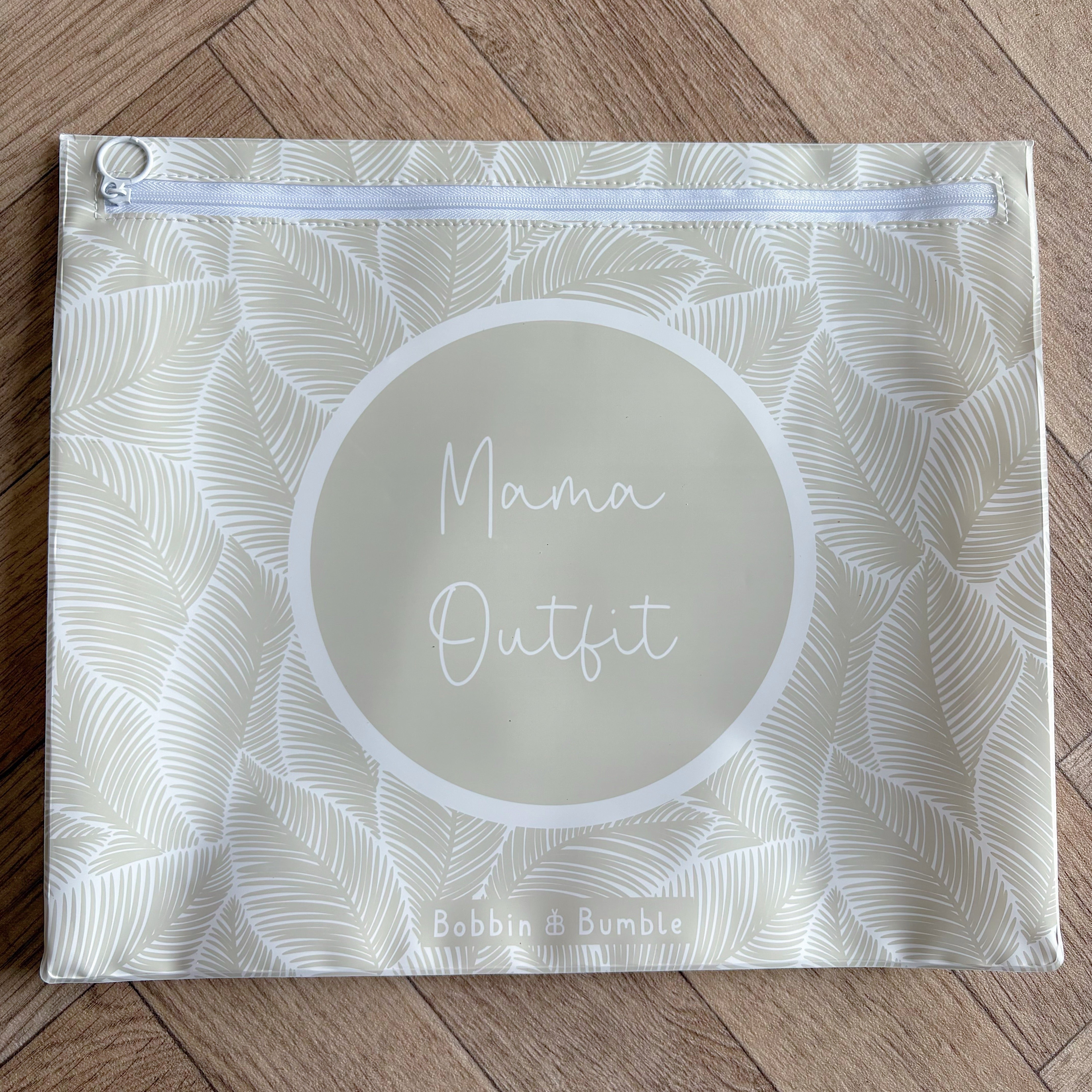 Hospital Bag Organiser Pouches - Unisex Beige Leaf Print