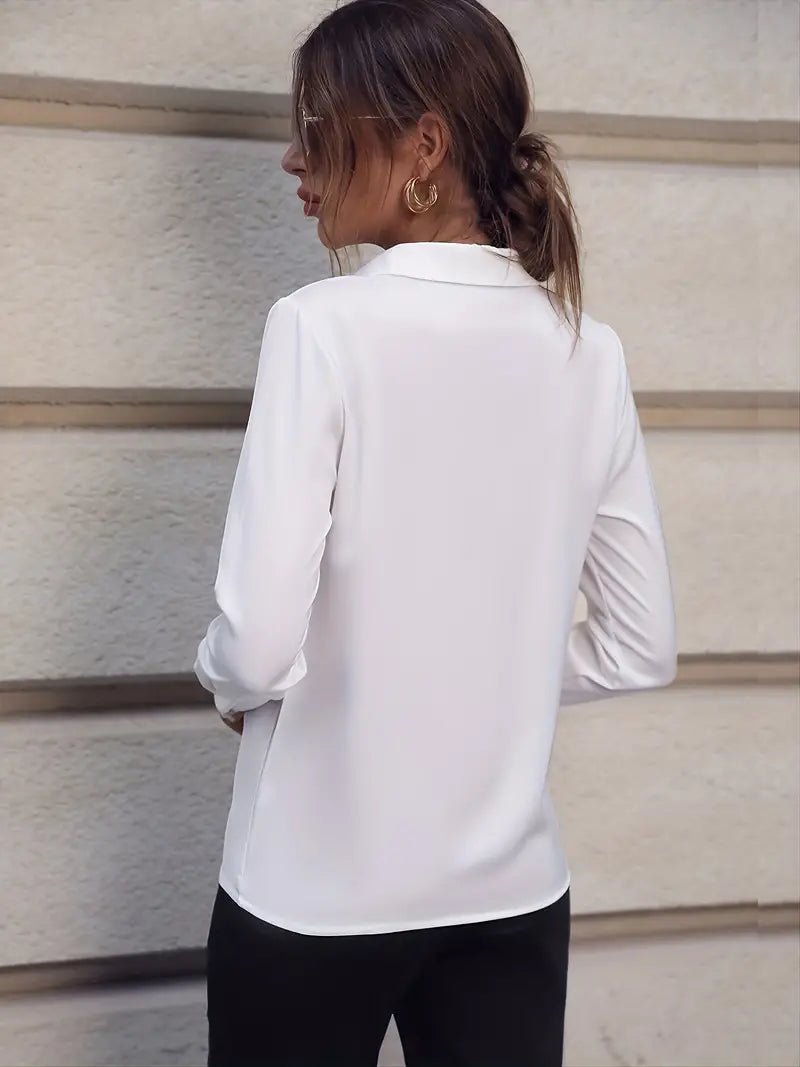 Nikki Blouse | Elegant effen business - look shirt voor dames - odelly.nl
