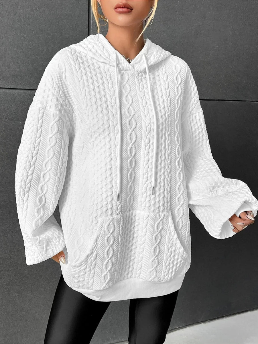 Nikki Hoodie | Warme elegante oversized hoodie met kabeldesign en capuchon - odelly.nl