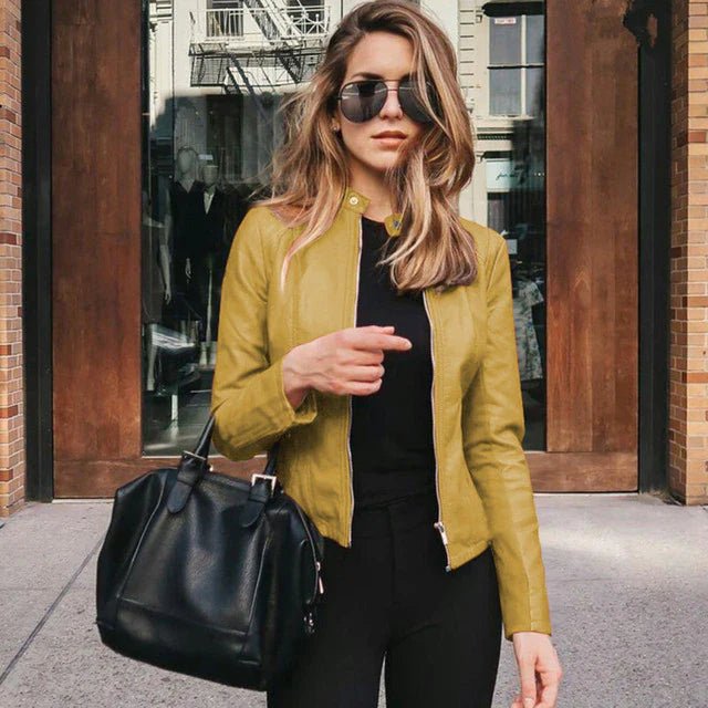Nikki leren jas | Elegante leren look jas voor dames - odelly.nl