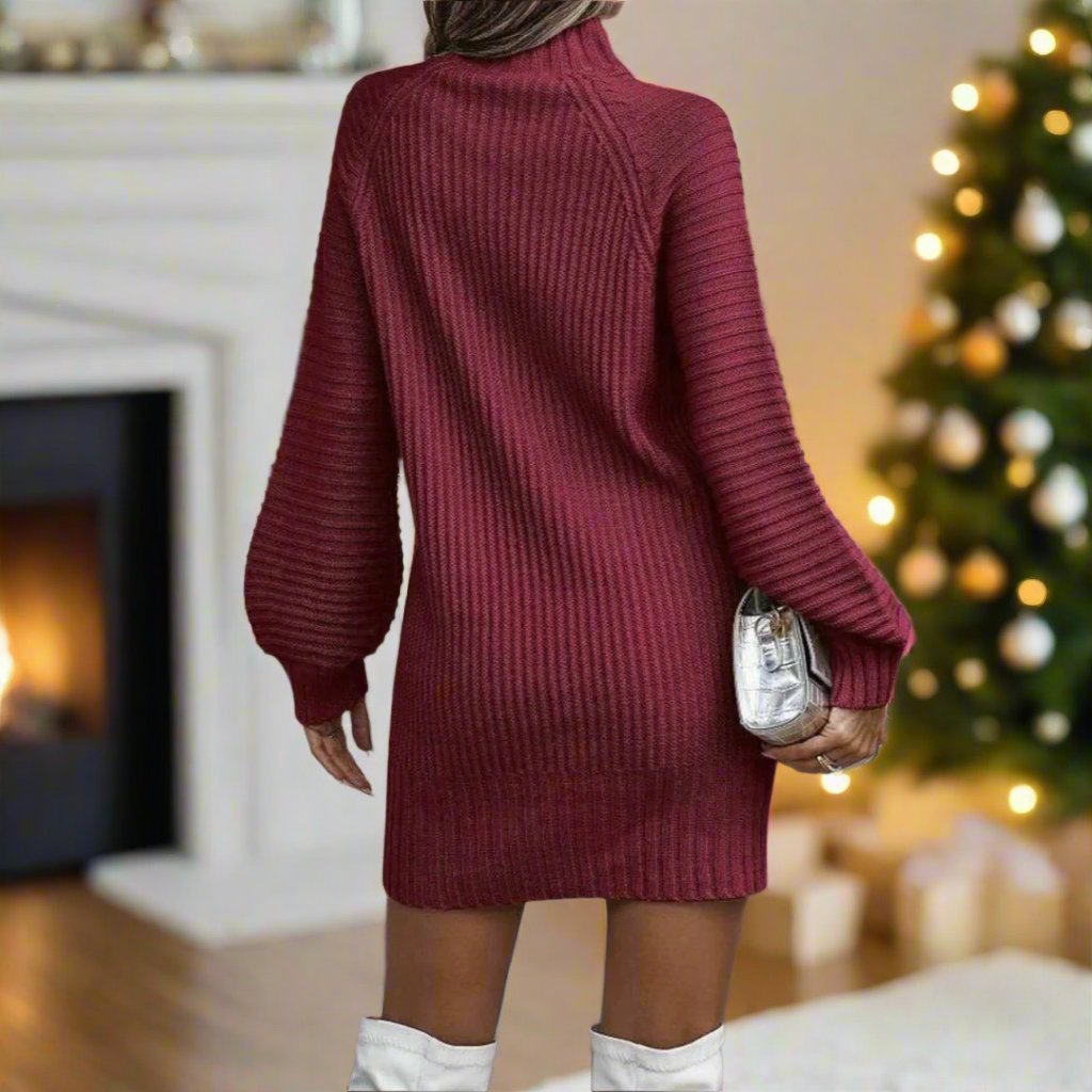 Nikki Sweater Dress | Trendy Warme Winter Jurk Voor De Kerst & Feestdagen - odelly.nl