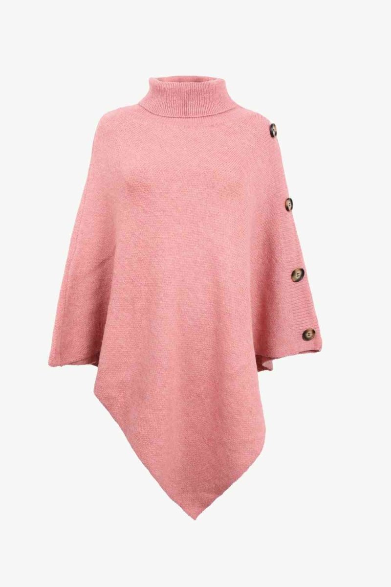Siena - Poncho met Col en Knoopdetails voor een Modieuze Look - odelly.nl