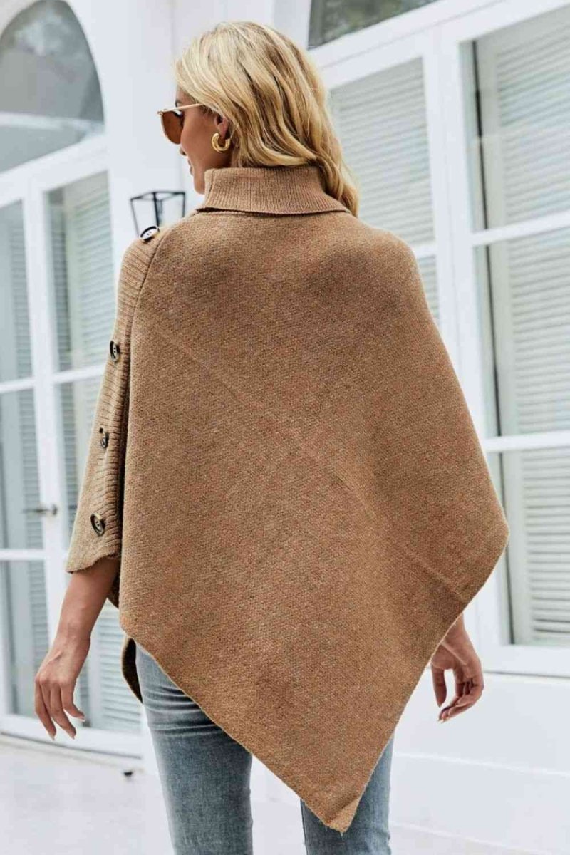 Siena - Poncho met Col en Knoopdetails voor een Modieuze Look - odelly.nl