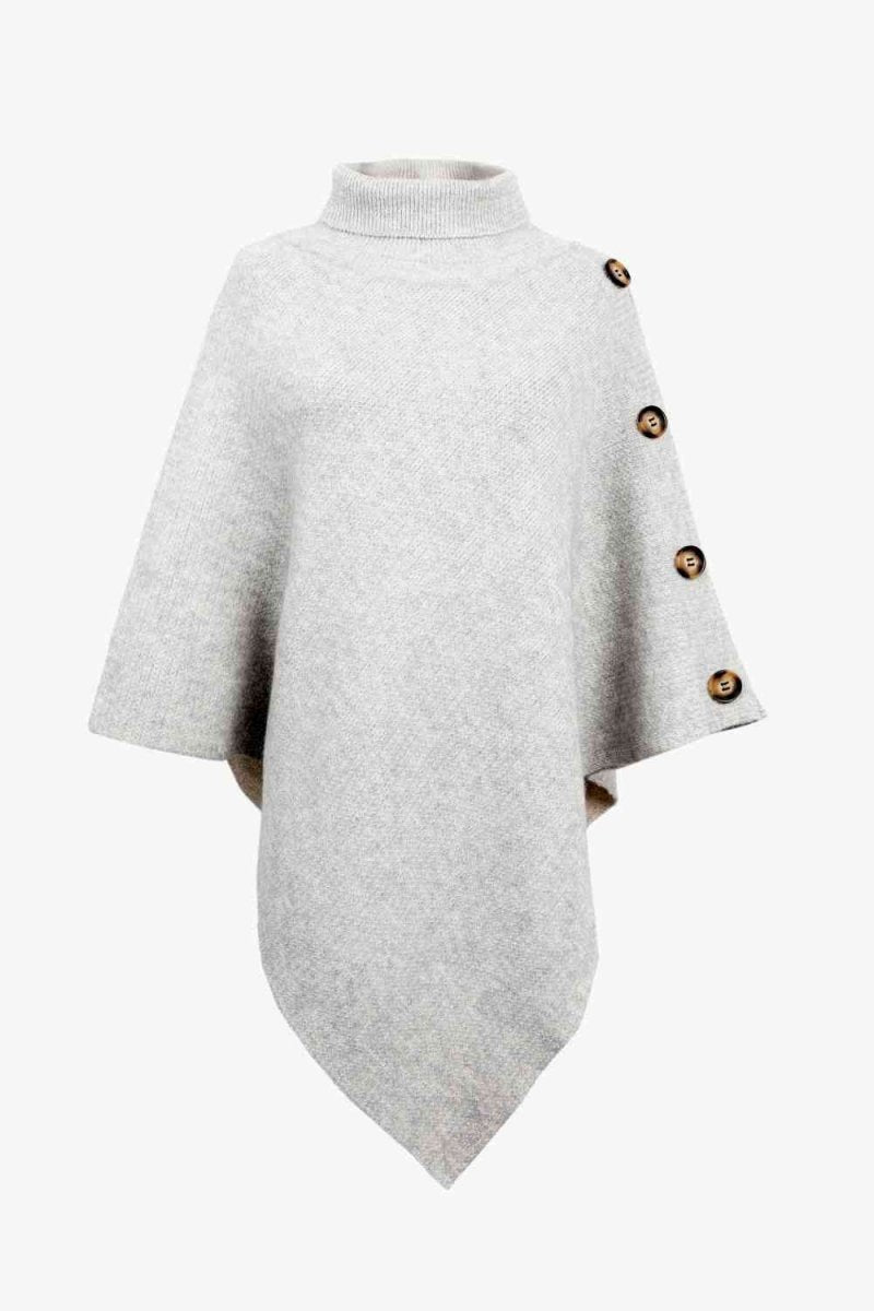 Siena - Poncho met Col en Knoopdetails voor een Modieuze Look - odelly.nl