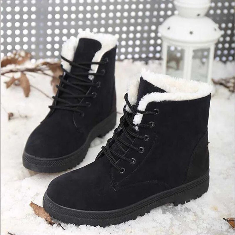 Sophie Snowboots | Antislip sneeuwlaarzen met veters voor dames - odelly.nl