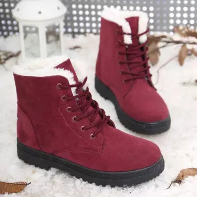 Sophie Snowboots | Antislip sneeuwlaarzen met veters voor dames - odelly.nl