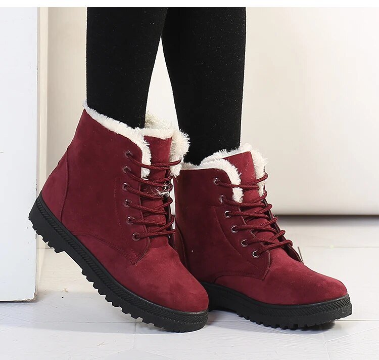 Sophie Snowboots | Antislip sneeuwlaarzen met veters voor dames - odelly.nl
