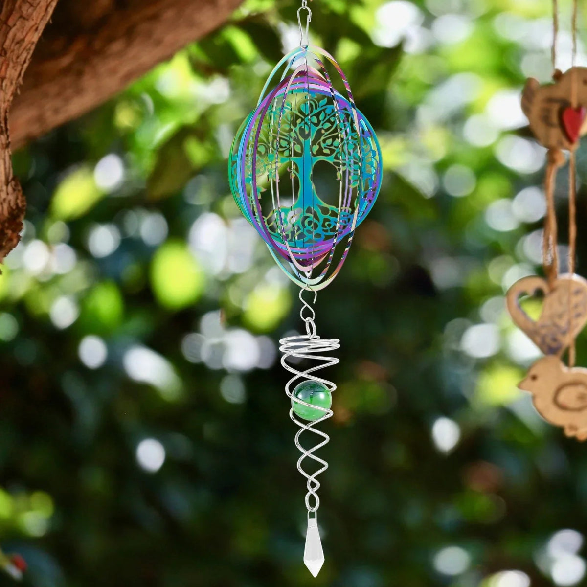 Stainless Steel Spiral Tail Outdoor 3D Wind Spinners - odelly.nl