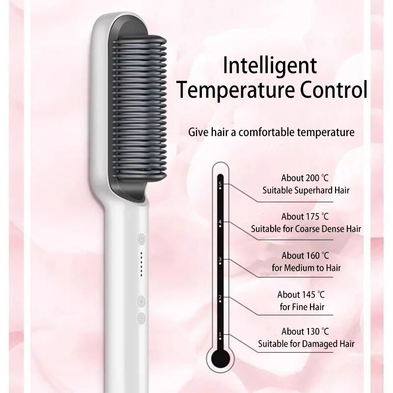 StraiGlow™ Hair Straightener Styling Brush - odelly.nl