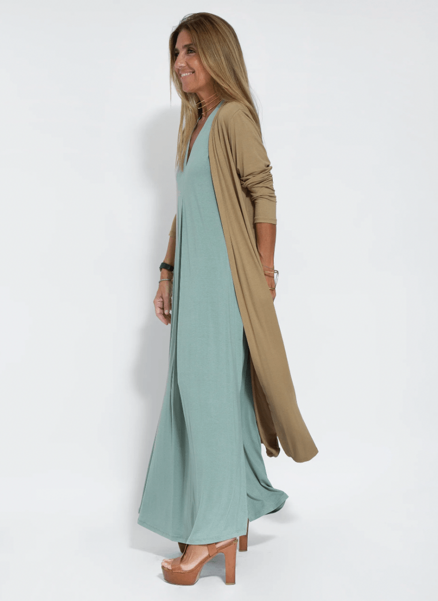 Sylvia™ - Lange Afslankende Jurk met gratis Vest | tweedelig set - odelly.nl