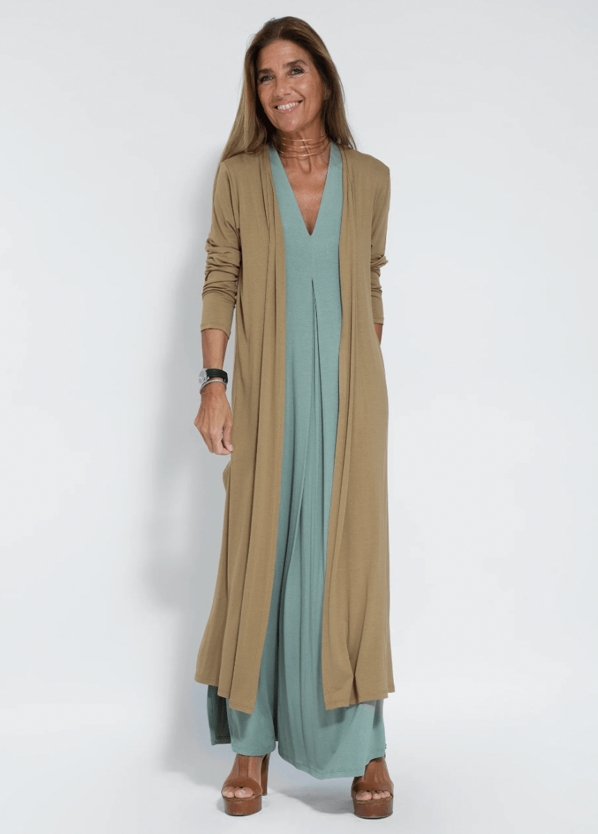 Sylvia™ - Lange Afslankende Jurk met gratis Vest | tweedelig set - odelly.nl