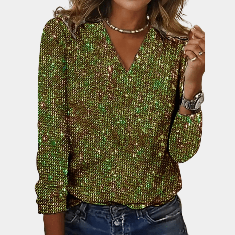 Tabitha™ - Glitter top voor dames - odelly.nl
