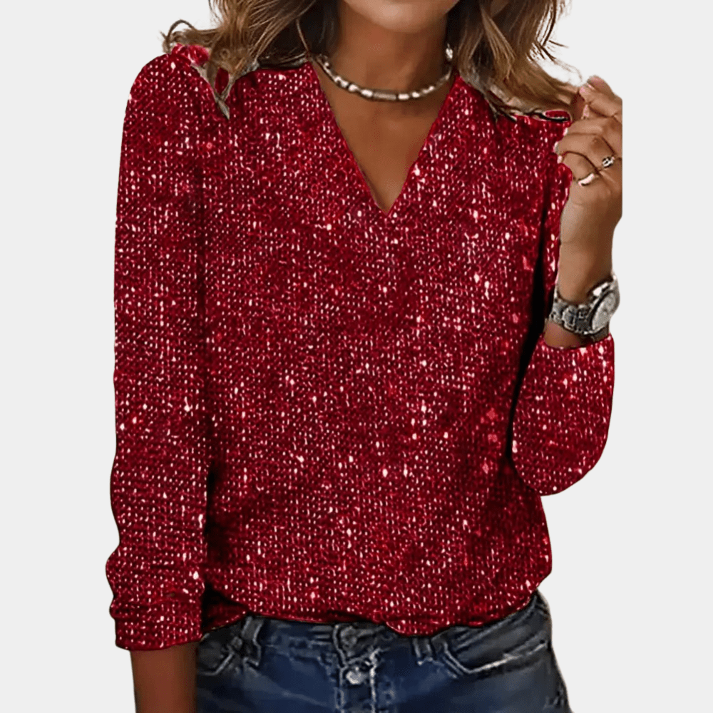 Tabitha™ - Glitter top voor dames - odelly.nl