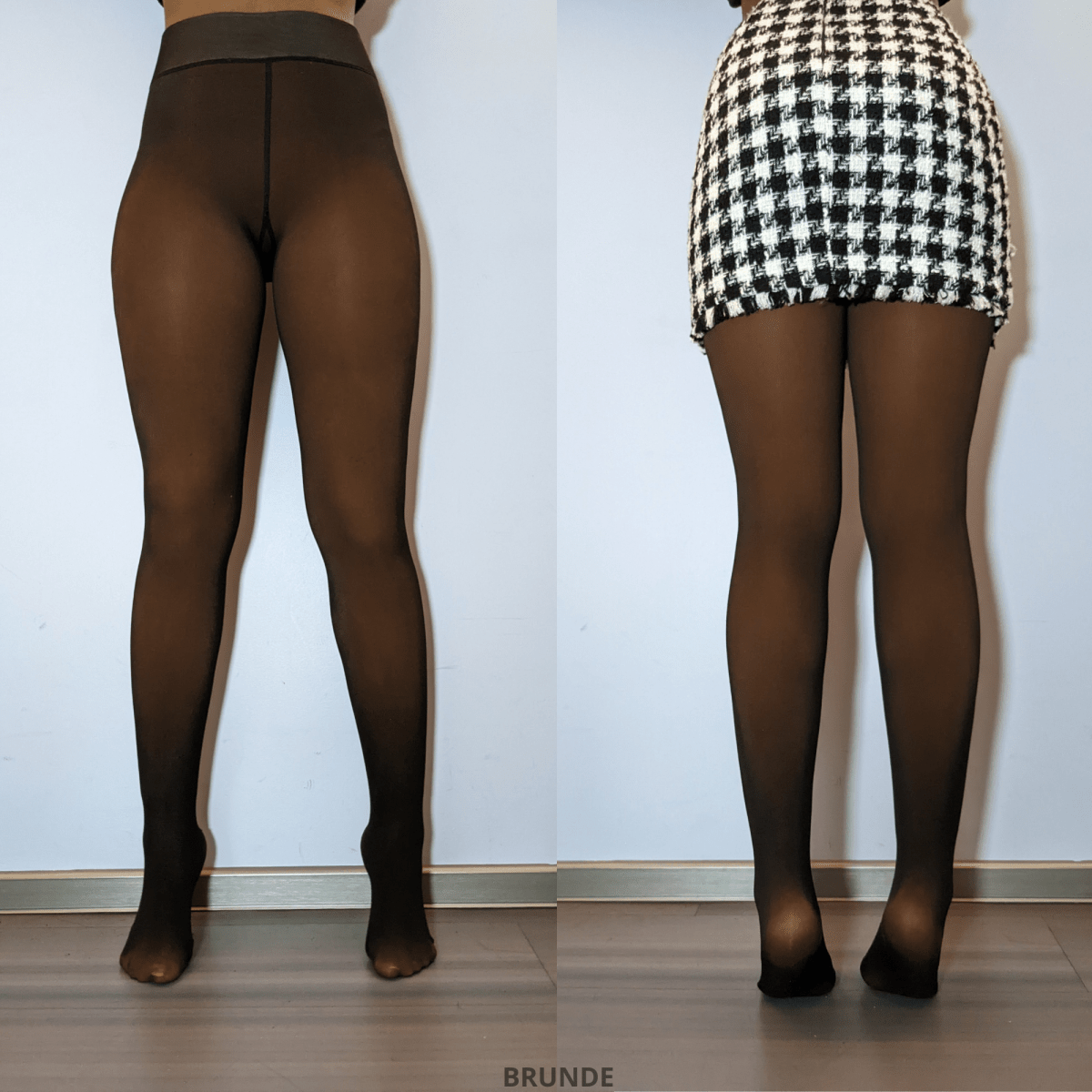 Translucent Brown Fleece Winter Tights - Brunde - odelly.nl