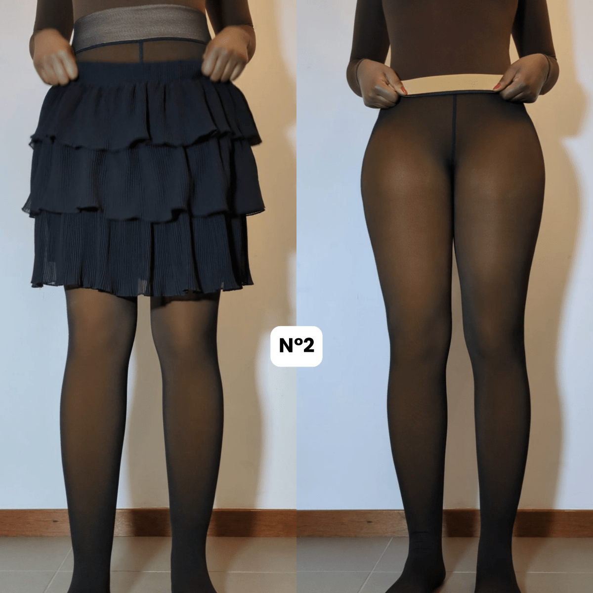 Translucent Brown Fleece Winter Tights - Brunde - odelly.nl