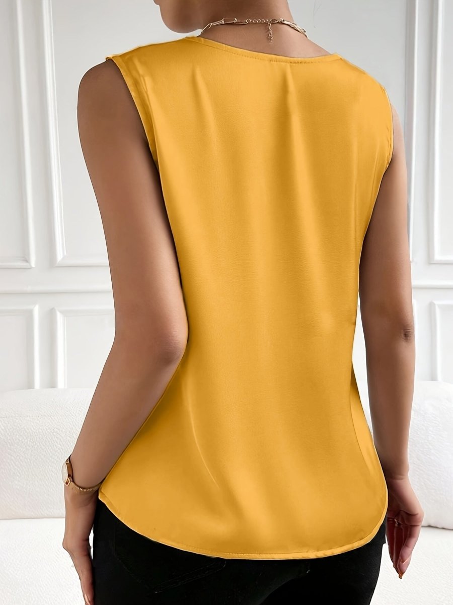 Yara - Elegante V - Hals Mouwloze Top - odelly.nl