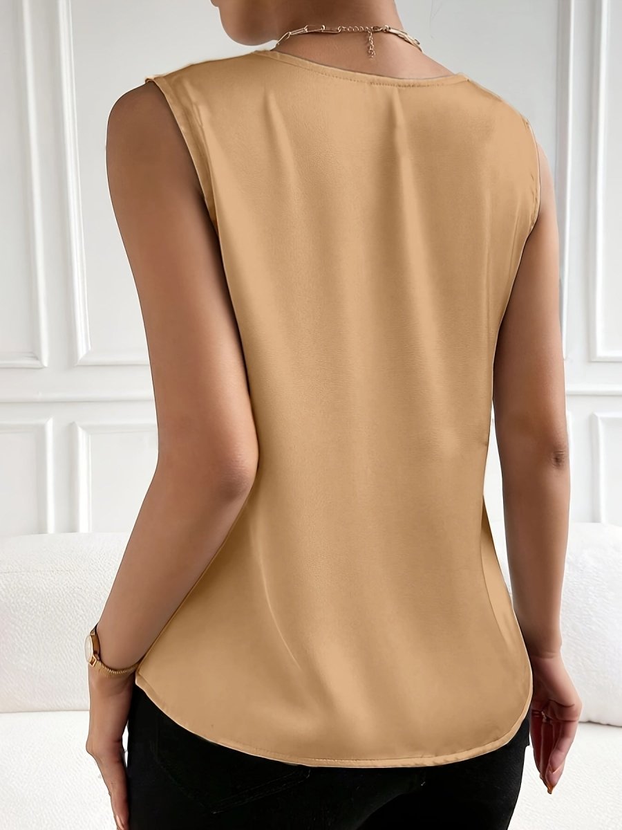 Yara - Elegante V - Hals Mouwloze Top - odelly.nl