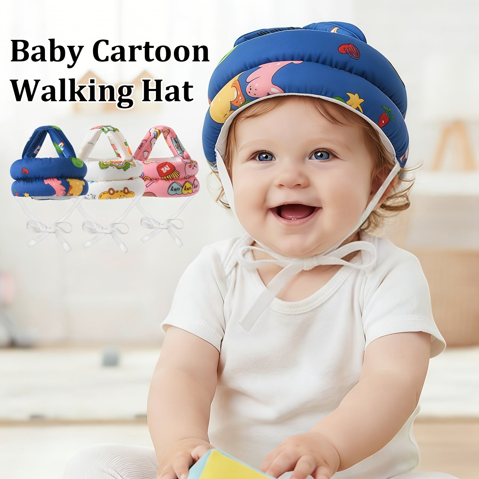 1 stuk valbeschermende hoofdbeschermer met cartoonpatroon voor baby's en peuters, essentieel voor baby's van 6-24 maanden tijdens hun eerste stapjes