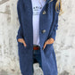 DONNA Gebreid Lang Vest Met Capuchon